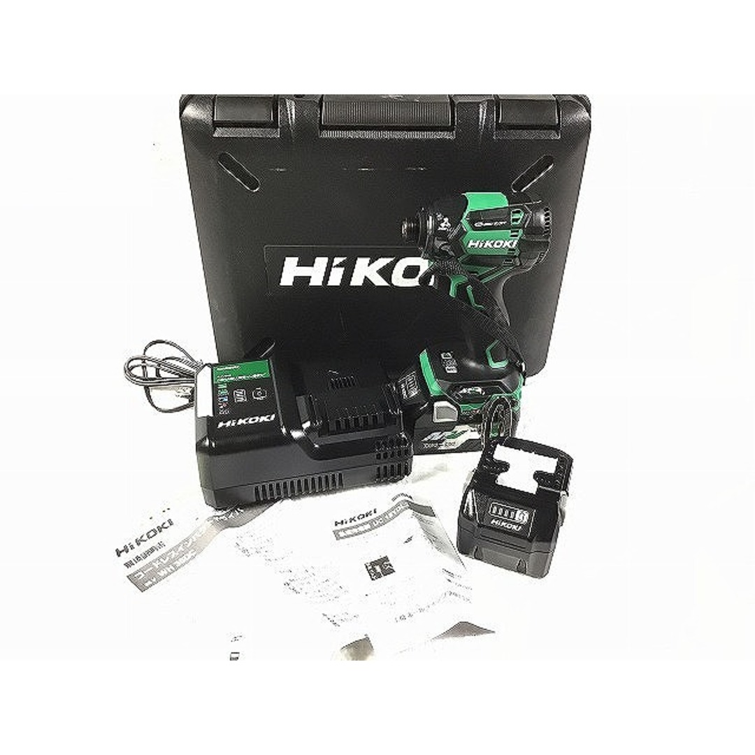 バイク☆未使用品☆HiKOKI ハイコーキ 36Vコードレスインパクトドライバ WH36DC(2XPS) 緑/アグレッシブグリーン Bluetooth搭載モデル 77695