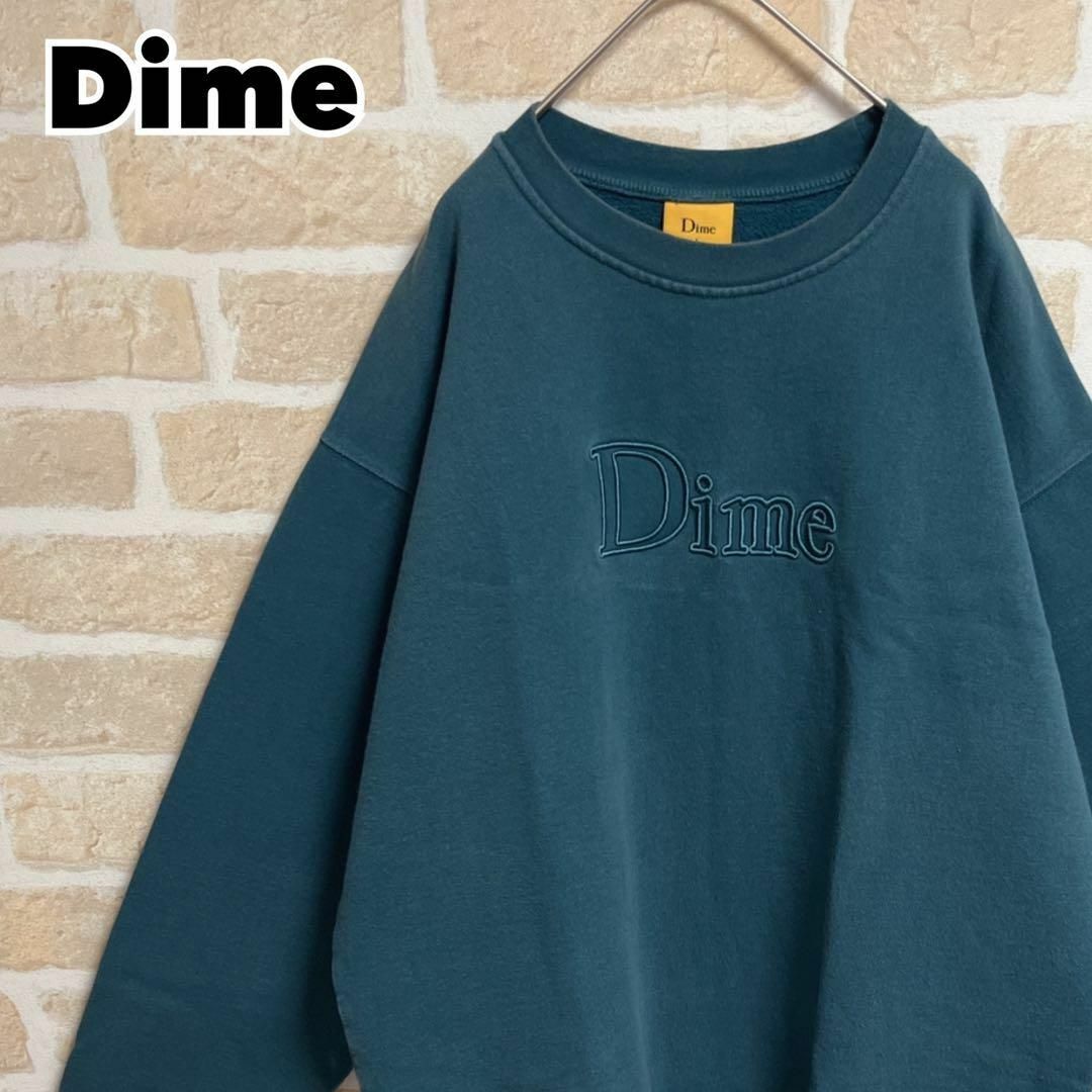 Dime ダイム スウェット トレーナー ブルー 刺繍ロゴ デカロゴ L www ...