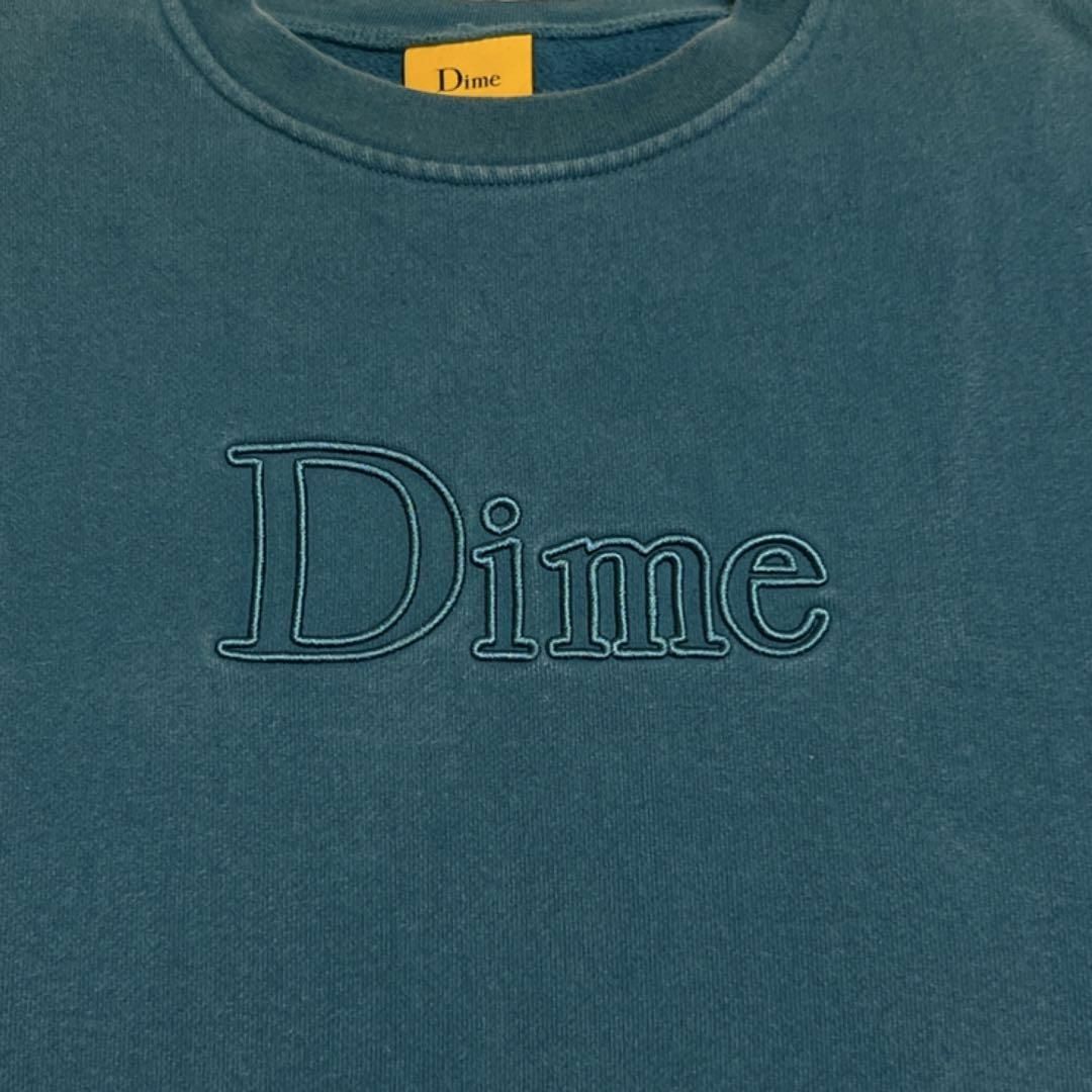 Dime ダイム スウェット トレーナー ブルー 刺繍ロゴ デカロゴ L