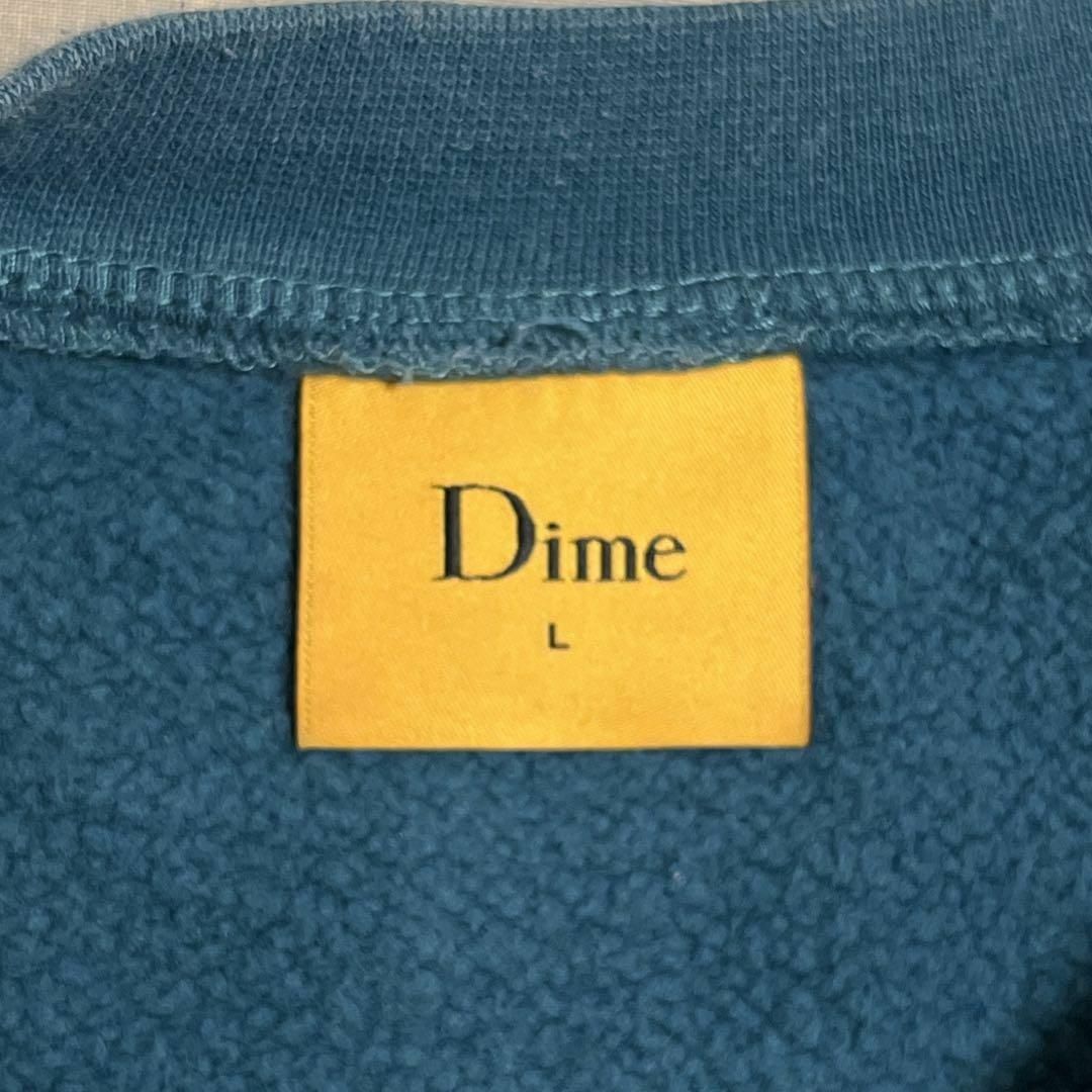 Dime ダイム スウェット トレーナー ブルー 刺繍ロゴ デカロゴ L