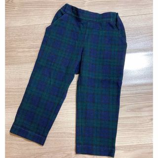 ファミリア familiar 現行品 チェックロングパンツ 緑チェック 90