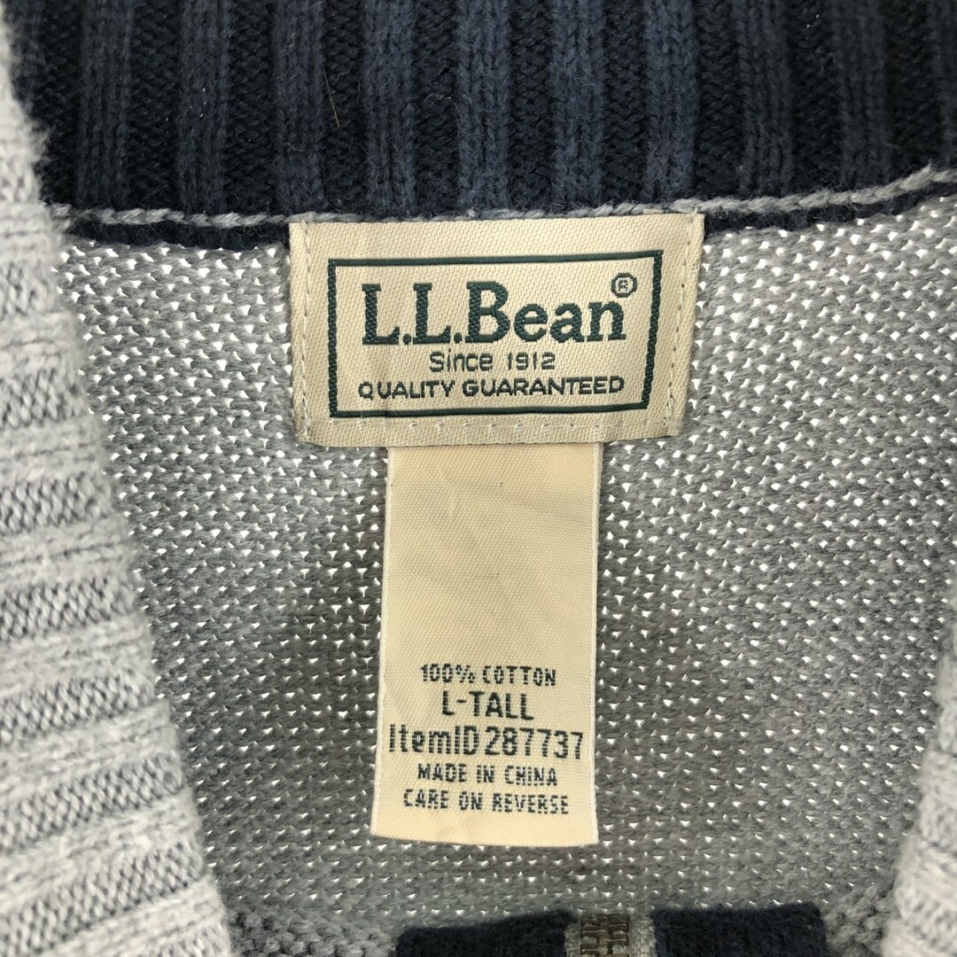 90年代 エルエルビーン L.L.Bean コットンニットハーフジップセーター メンズL ヴィンテージ /eaa367550