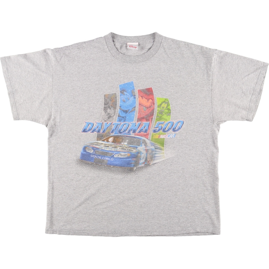 695cm身幅Disney store DISNEY ディズニー Daytona 500 デイトナ500 モーター キャラクタープリントTシャツ メンズXL ヴィンテージ /eaa366698