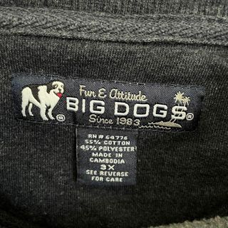 【希少】90s BIG DOGS ビッグドッグス スウェット 刺繍ロゴ