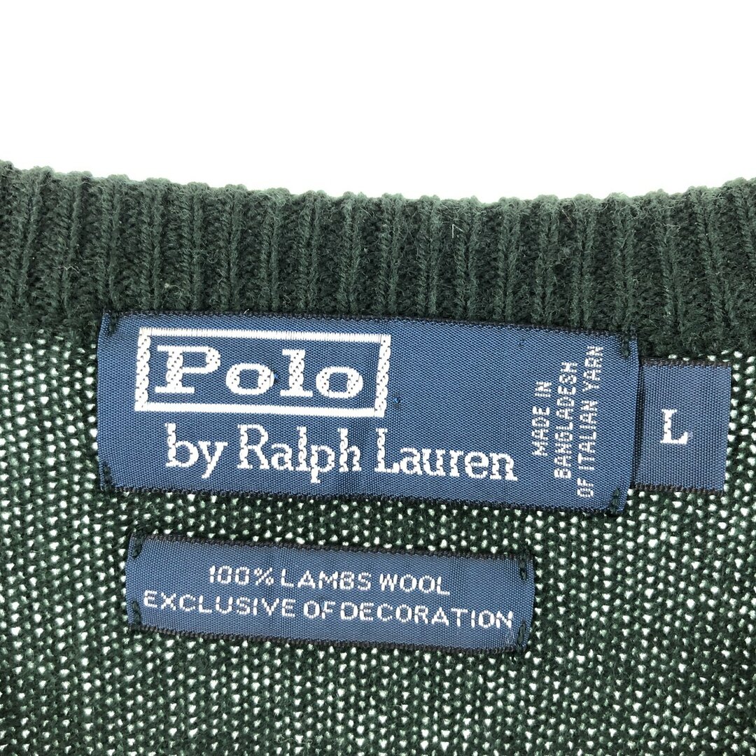 Ralph Lauren(ラルフローレン)の古着 ラルフローレン Ralph Lauren POLO by Ralph Lauren Vネック ラムウールニットセーター メンズM /eaa366679 メンズのトップス(ニット/セーター)の商品写真