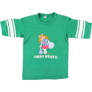 チャンピオン(Champion)の古着 70年代 チャンピオン Champion バータグ OHIO STATE オハイオ州立大学 MISS PIGGY ミスピギー キャラクター カレッジTシャツ USA製 レディースM ヴィンテージ /eaa364958(Tシャツ(半袖/袖なし))