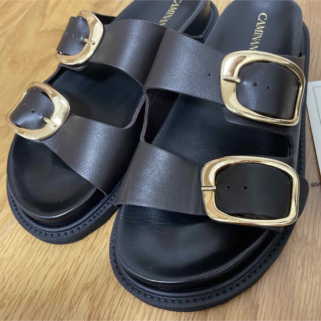 CAMINANDO カミナンド 別注 ブラウン 7 ダブル バックル サンダル