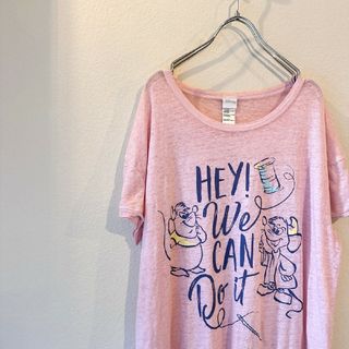 Disney　ディズニー　Ｔシャツ　プリント　ジャック　ガス　ピンク(Tシャツ(半袖/袖なし))