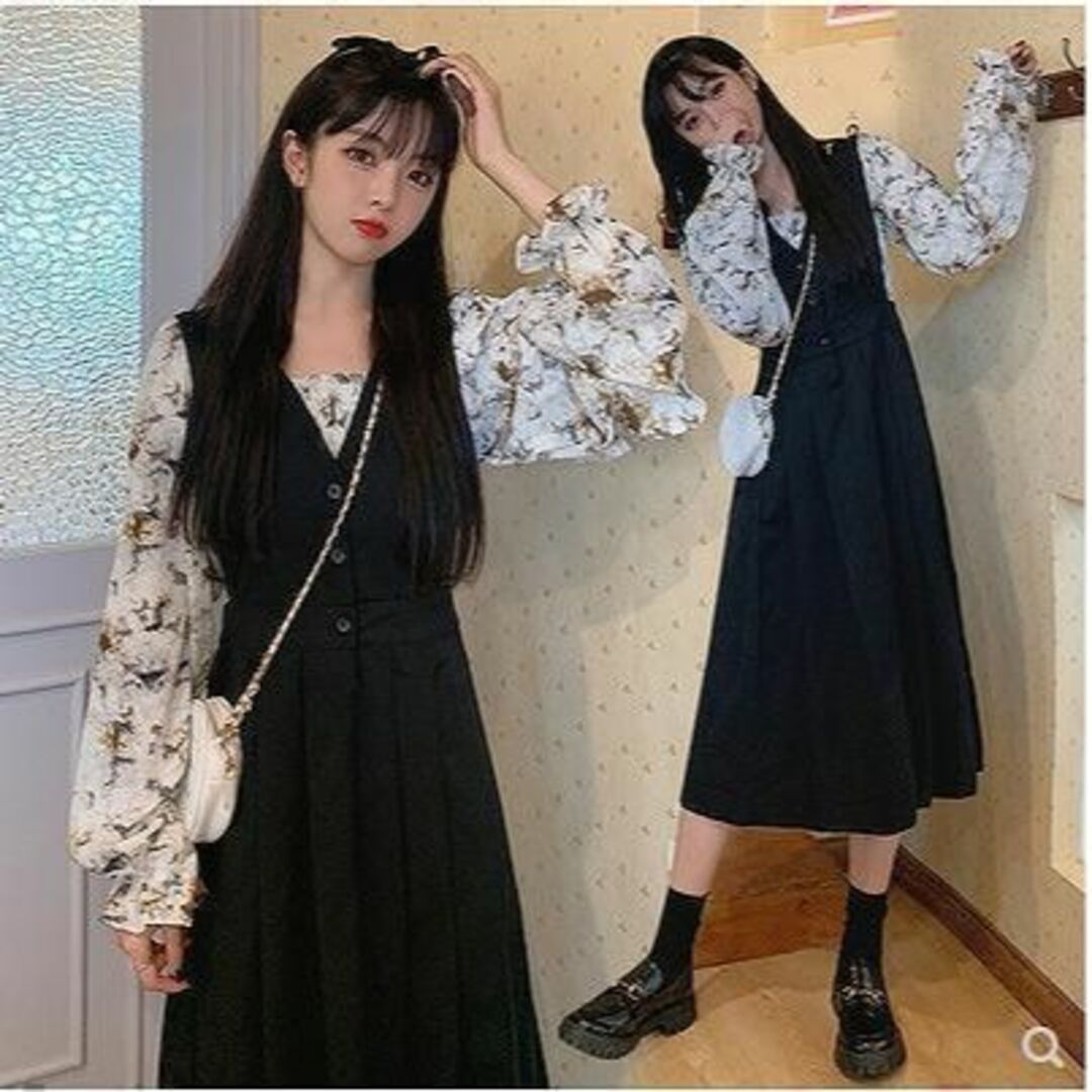 【ラス1】大きいサイズ レディース 春夏 2点セット ワンピース サロペット
