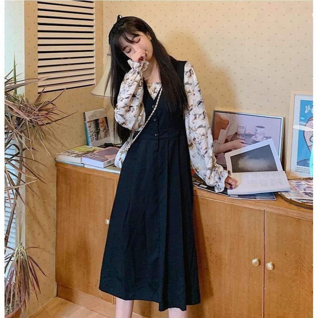 【ラス1】大きいサイズ レディース 春夏 2点セット ワンピース サロペット