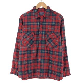 ペンドルトン(PENDLETON)の古着 70年代 ペンドルトン PENDLETON チェック柄 ボードシャツ ウールボックスシャツ USA製 メンズL ヴィンテージ /eaa367427(シャツ)