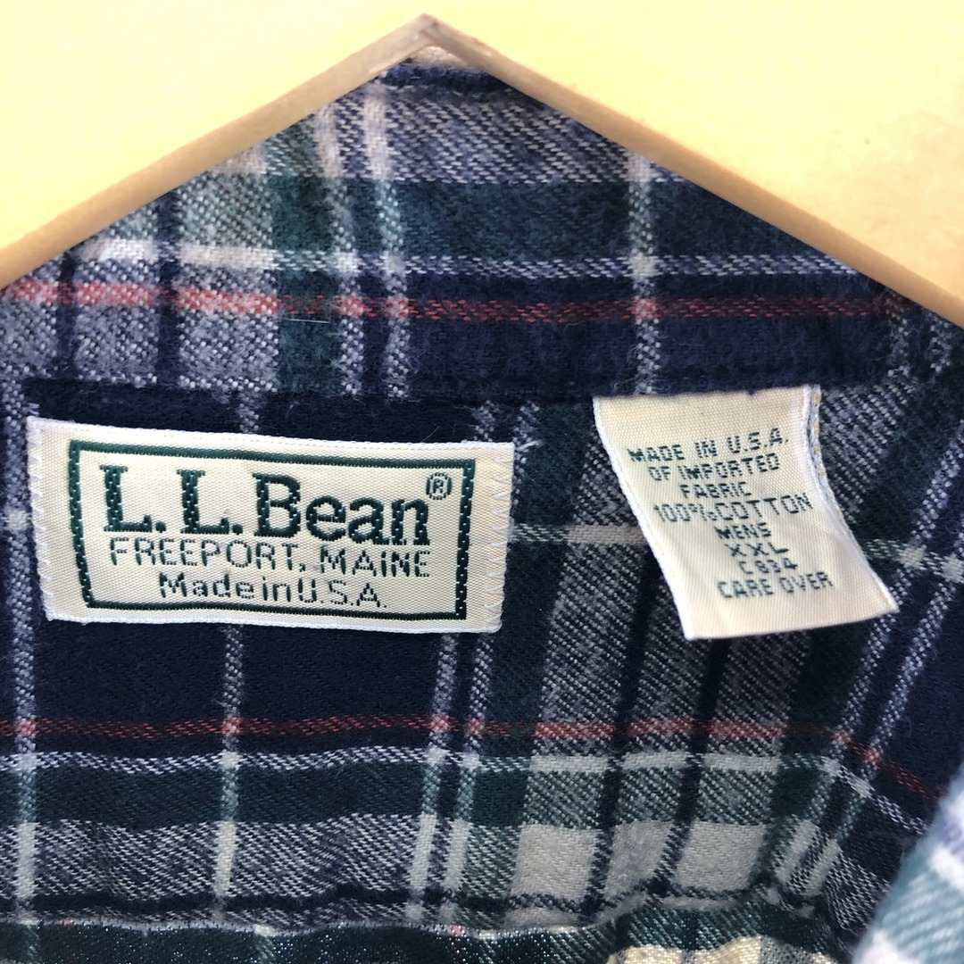 L.L.Bean(エルエルビーン)の古着 80年代 エルエルビーン L.L.Bean チェック柄 長袖 ボタンダウン フランネルシャツ USA製 メンズXXL ヴィンテージ /eaa367451 メンズのトップス(シャツ)の商品写真