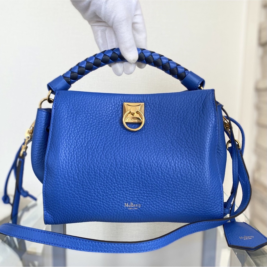 マルベリー　Mulberry スモールアイリス　ヘビーグレイン ブルー　青色