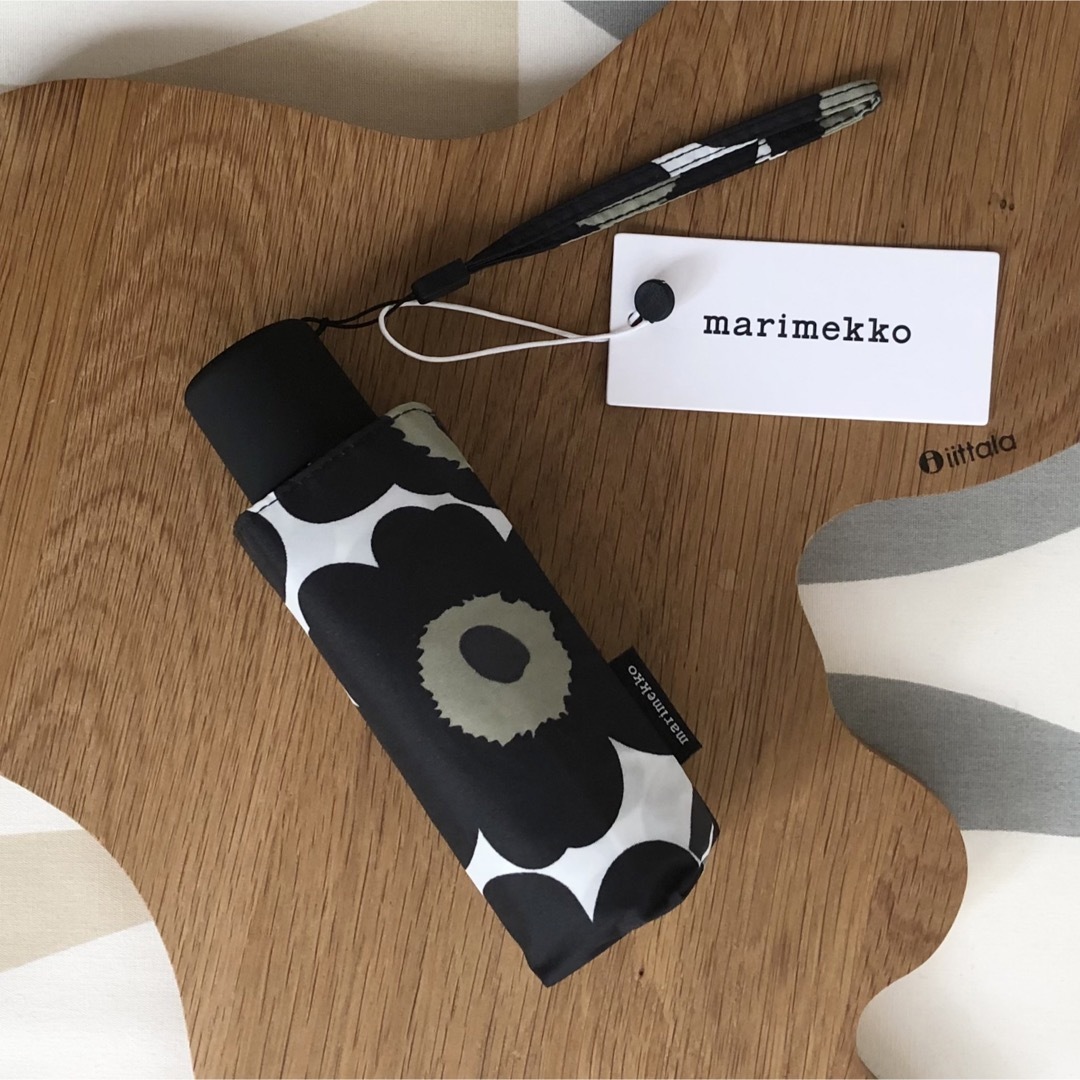 新品 marimekko 折り畳み傘  UNIKKO ウニッコ ブラック