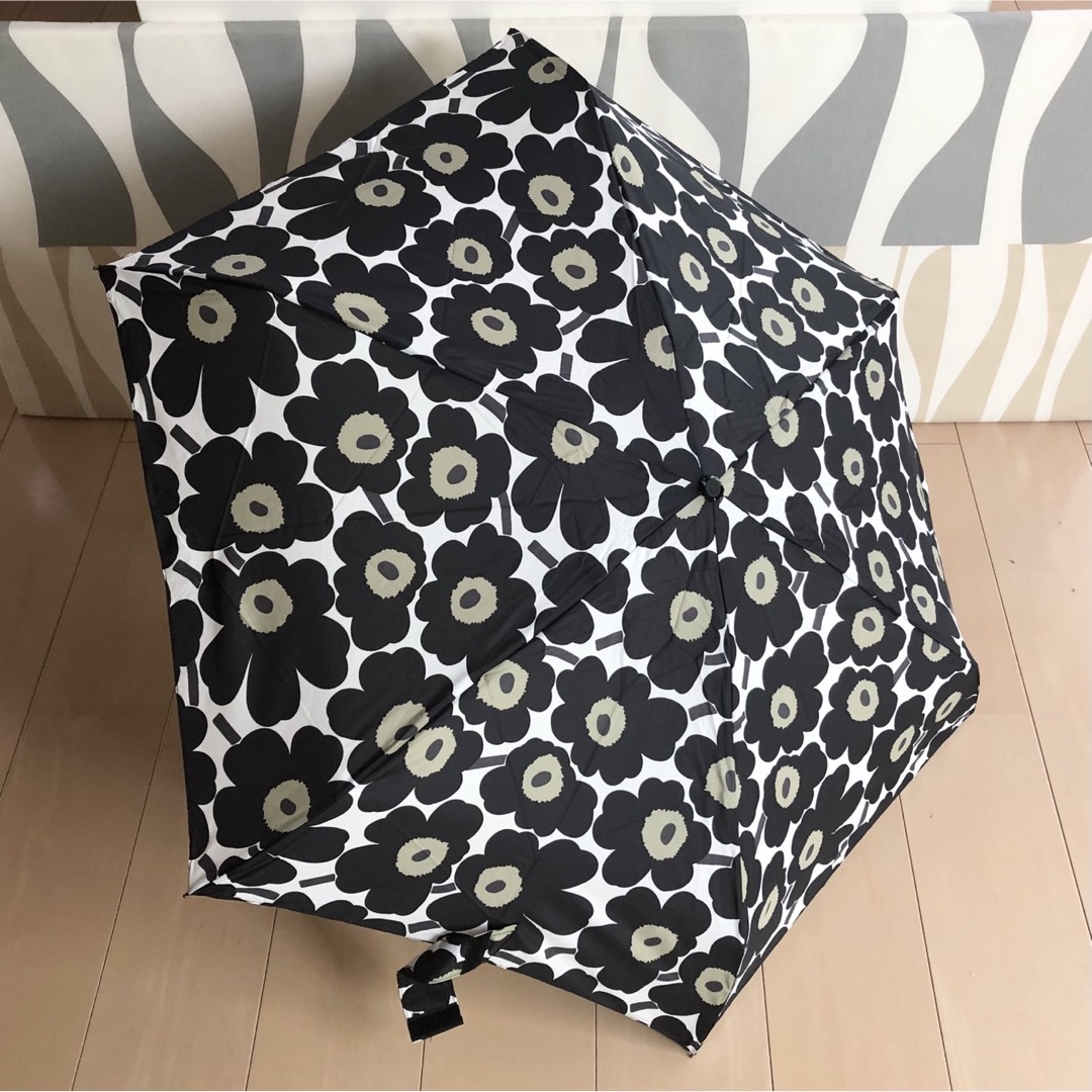 新品 marimekko 折り畳み傘  UNIKKO ウニッコ ブラック