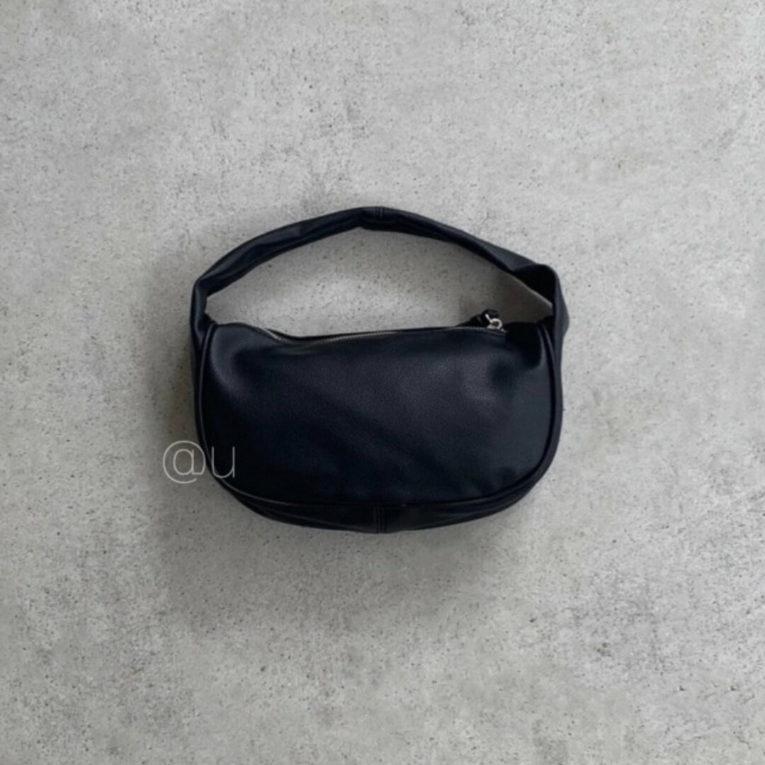 ワンハンドル ムーンバッグ ハンドバッグ ショルダーバッグ 黒 black 韓国 レディースのバッグ(ハンドバッグ)の商品写真