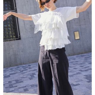 メゾンスペシャル(MAISON SPECIAL)のボリュームラッフルコンビTOP【MAISON SPECIAL/メゾンスペシャル】(Tシャツ(半袖/袖なし))