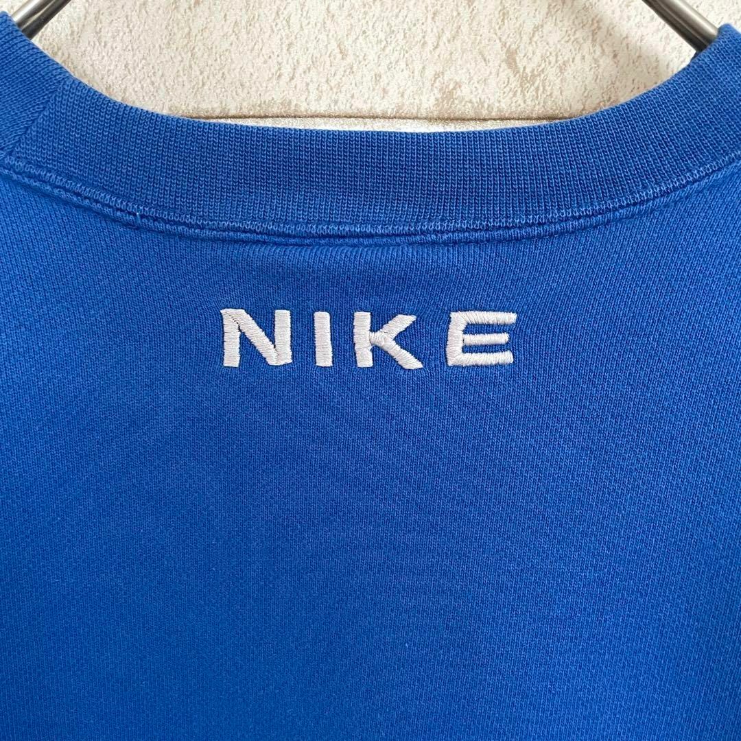 NIKE ナイキ スウェット 90s 白タグ 刺繍 ビッグスウォッシュ 青 M