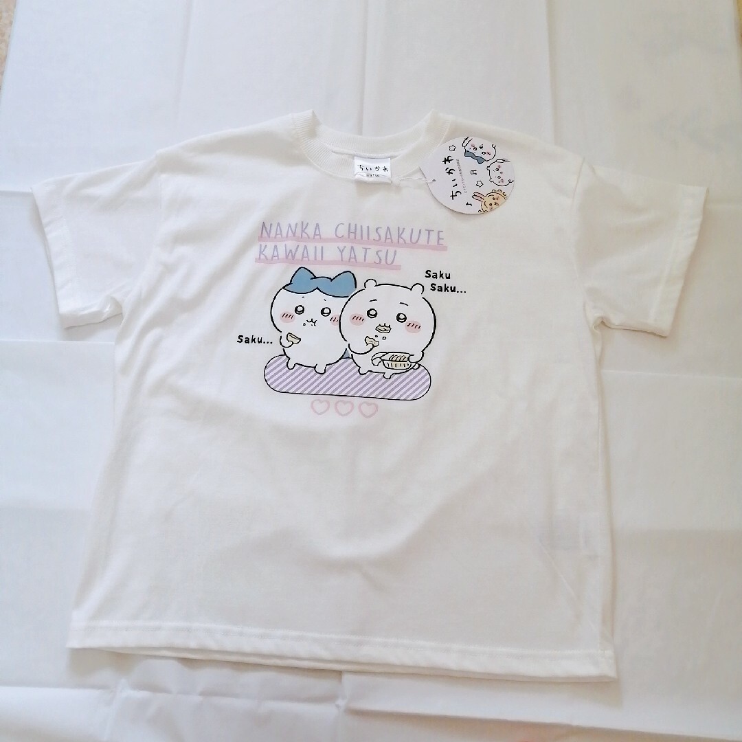 ちいかわ(チイカワ)の【新品】ちいかわ　ハチワレ　半袖Ｔシャツ　150cm　白色　ホワイト キッズ/ベビー/マタニティのキッズ服女の子用(90cm~)(Tシャツ/カットソー)の商品写真