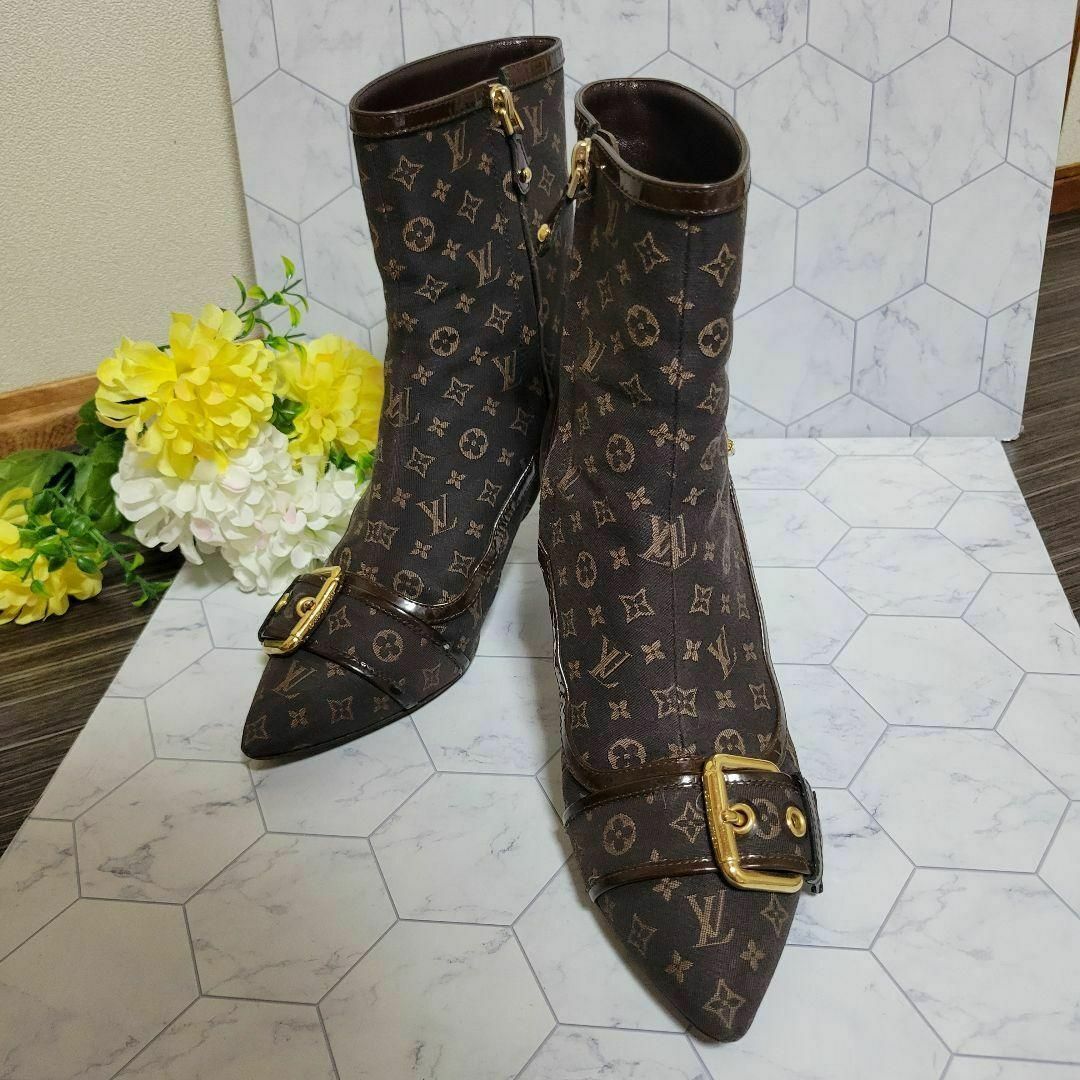 ルイヴィトン 総柄 モノグラム ショートブーツ ベルト パンプス サンダル-