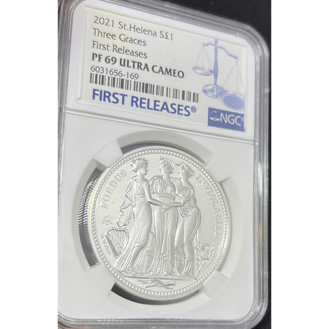2021 イギリス セントヘレナ スリーグレイセス1oz銀貨 PF69UC-