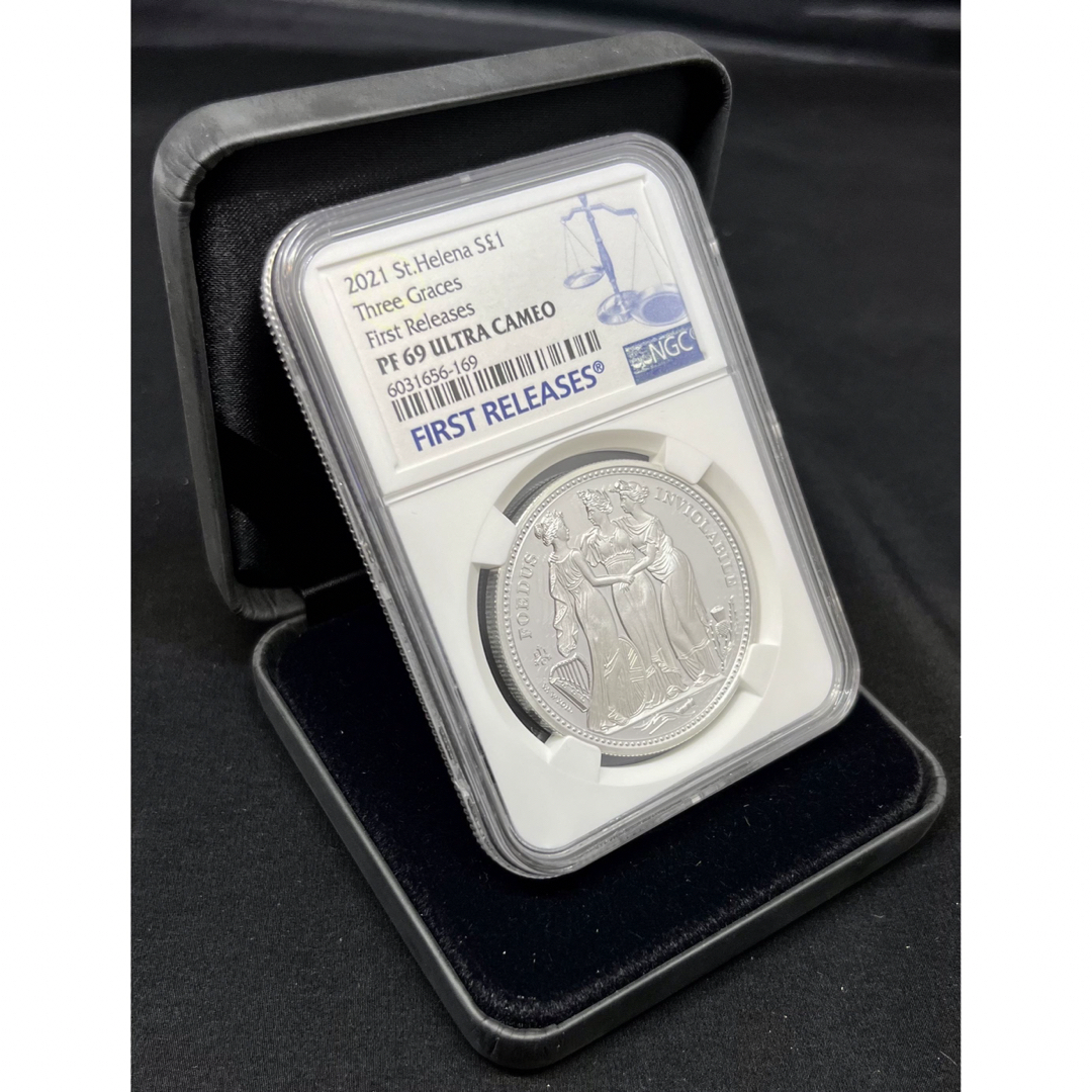 2021 イギリス セントヘレナ スリーグレイセス1oz銀貨 PF69UC-