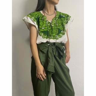 Mexican embroidery blouse(シャツ/ブラウス(半袖/袖なし))