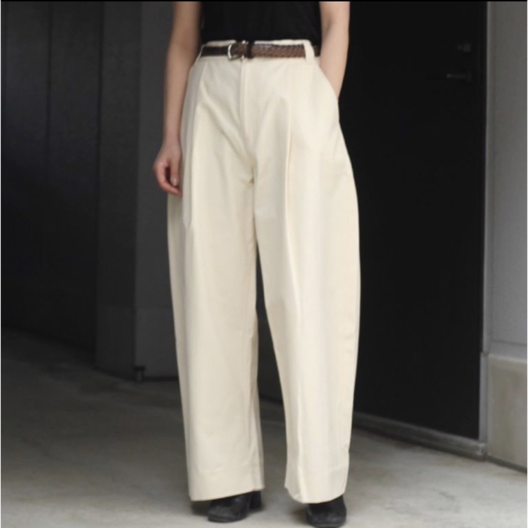 コットン100%状態PEACHED COTTON TWILL VOLUME PLEAT PANTS