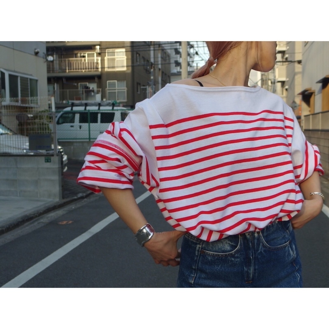 Tシャツ/カットソー(七分/長袖)sosite 別注　OUTIL TRICOT AAST  バスクシャツ