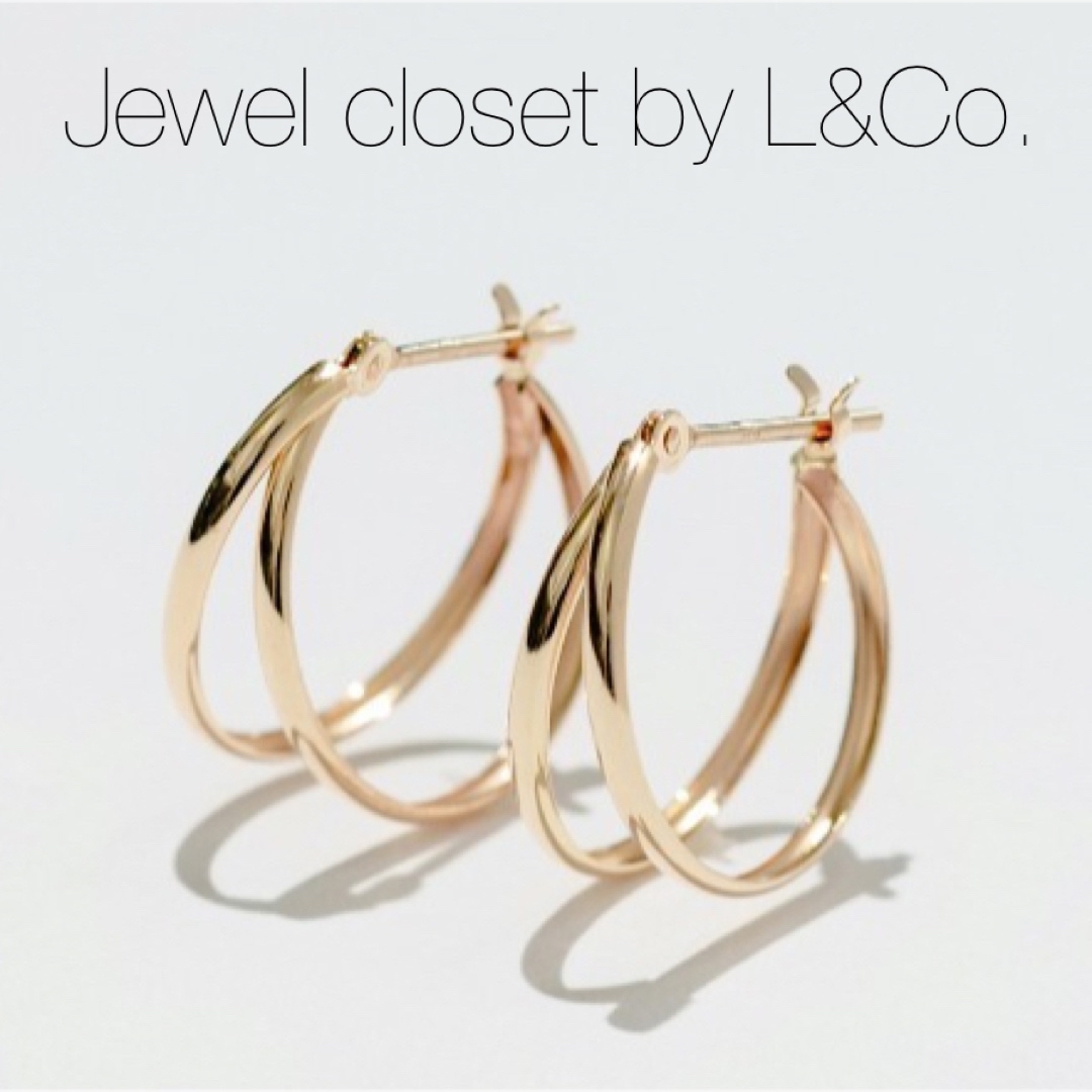 Jewel closet by L\u0026Co.  k10 WG 2連風 フープピアス