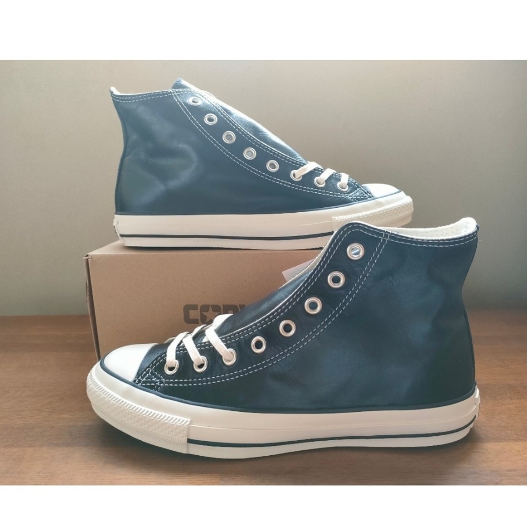 希少★CONVERSE オールスター オリーブグリーンレザー HI 27.0cm