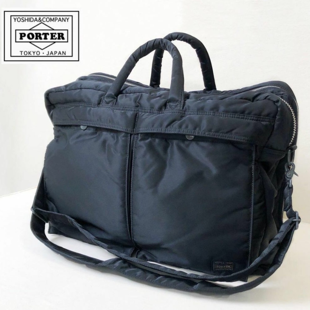 【美品】PORTER タンカー 2way ブリーフケース A4収納可 ２室 黒