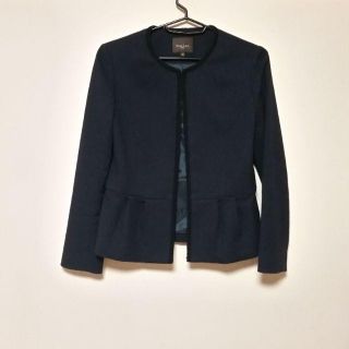 デミルクスビームス ネイビー ノーカラージャケット(レディース)の通販 ...