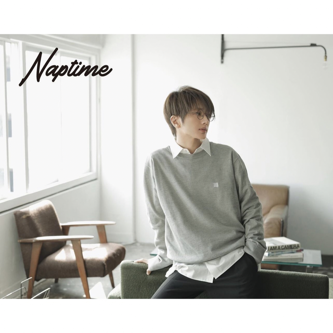 Nissy    Nap time  Nロゴ刺繍ニット-GRAY