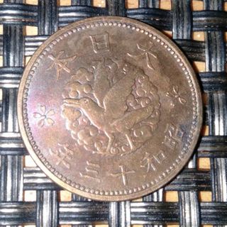 昭和13年のみ製造　カラス一銭銅貨(貨幣)
