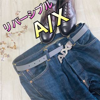 アルマーニエクスチェンジ(ARMANI EXCHANGE)の美品 A/X アルマーニエクスチェンジ リバーシブル メンズベルト(ベルト)