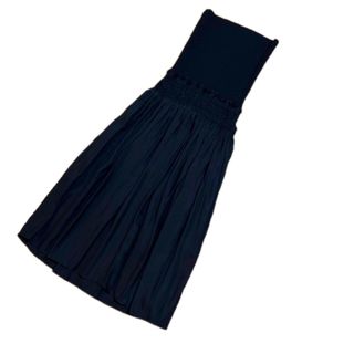 ダナキャランニューヨーク(DKNY)の◎DKNY  リブ2wayスカート　未着用　黒size2(ひざ丈スカート)