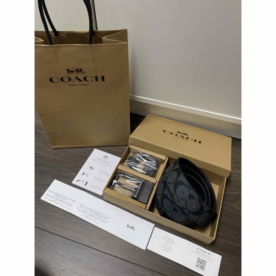 新品未使用 ショッパー付 コーチ coach ベルト リバーシブル プレゼントに
