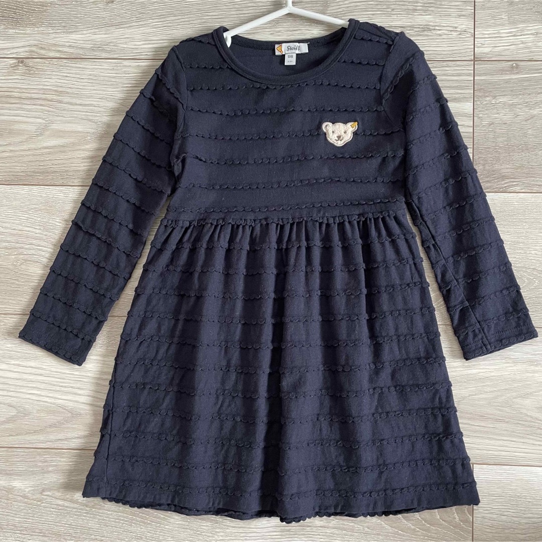 Steiff(シュタイフ)のシュタイフ　長袖ネイビーワンピース98 キッズ/ベビー/マタニティのキッズ服女の子用(90cm~)(ワンピース)の商品写真