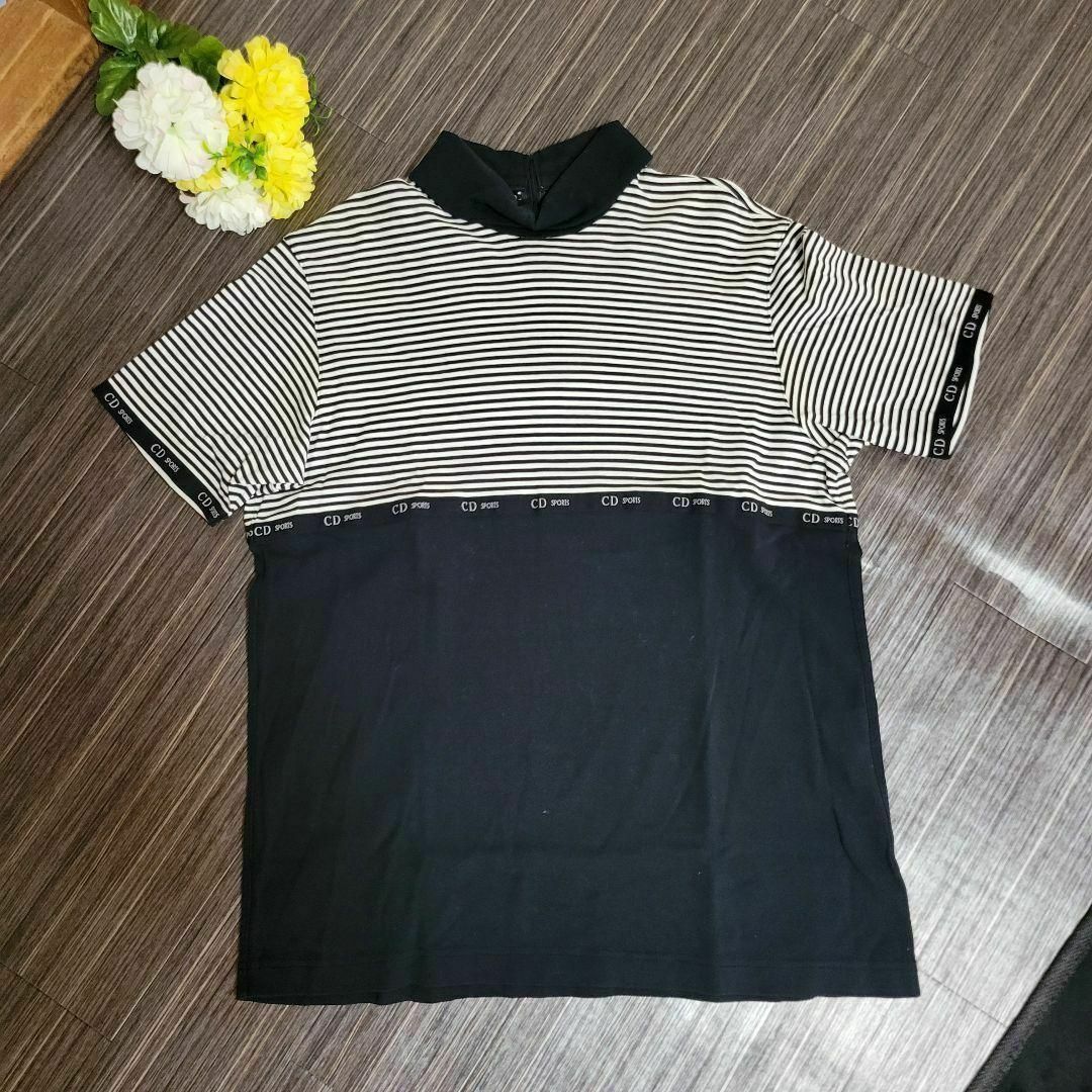 Dior ボーダー ロゴ 半袖 ポロシャツ スポーツ Tシャツ ゴルフ