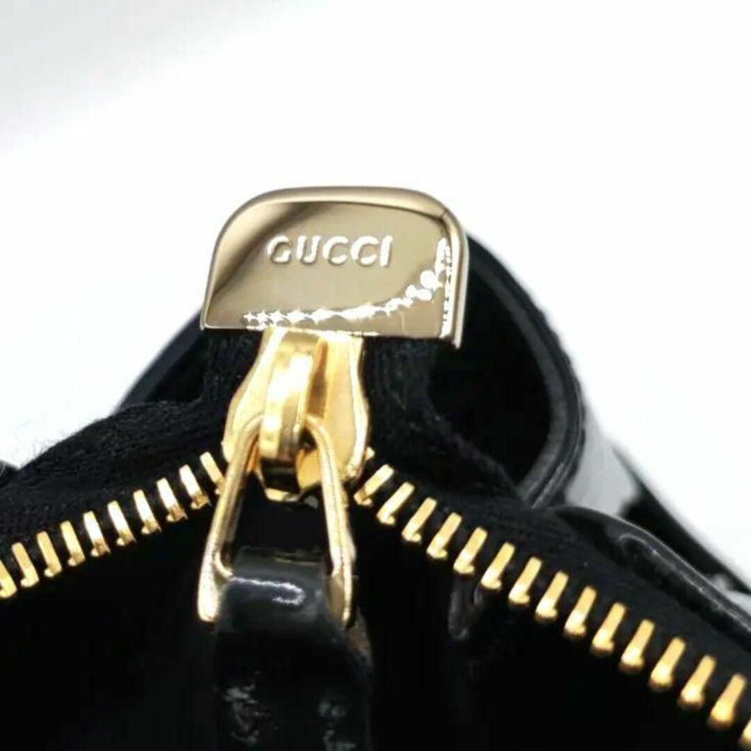 【GUCCI】 グッチ アビー エナメルトート 190248 ブラック 光沢