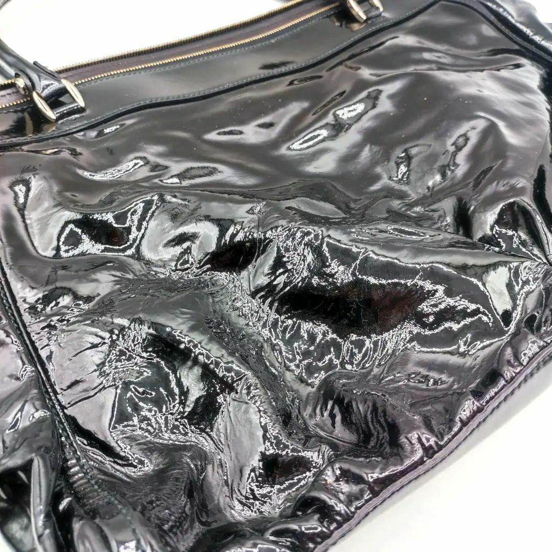 【GUCCI】 グッチ アビー エナメルトート 190248 ブラック 光沢