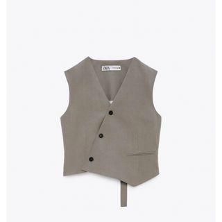 新品 完売品 ZARA ショート丈 ダブルベストジャケット ダブルボタン