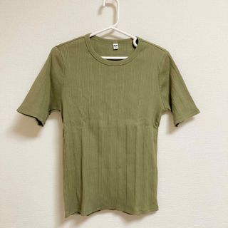 ユニクロ(UNIQLO)のUNIQLO グリーンリブT(Tシャツ(半袖/袖なし))