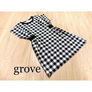 グローブ(grove)のgrove  ブロックチェック　デザイン　ワンピース(ひざ丈ワンピース)