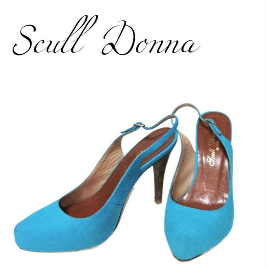 ✨Scull Donna★スエード★パンプス★ヒール★サンダル★size23·5 レディースの靴/シューズ(ハイヒール/パンプス)の商品写真