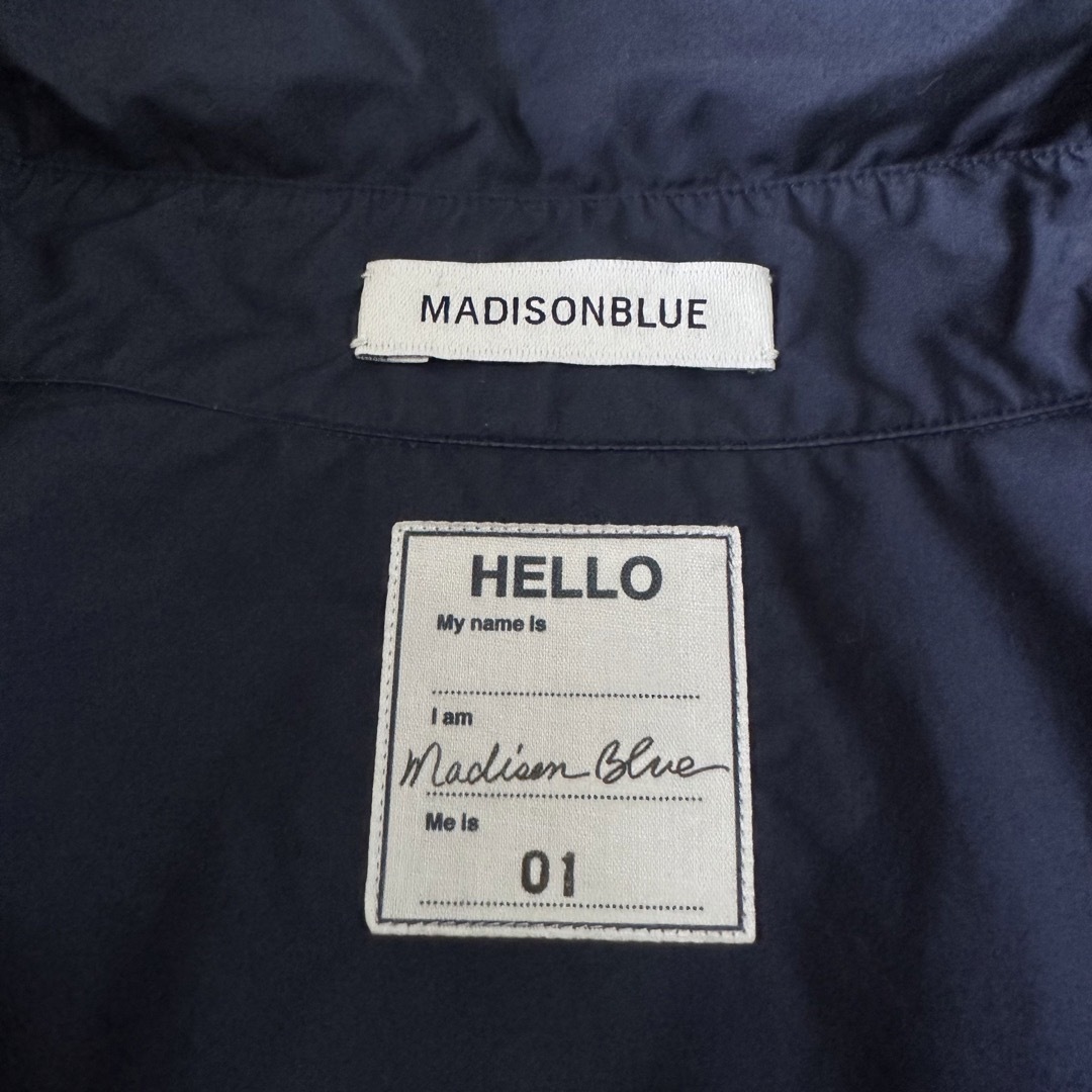 MADISONBLUE(マディソンブルー)の美品☆マディソンブルー J.BRADLEY CUFFSHIRT ネイビー 七分袖 レディースのトップス(シャツ/ブラウス(長袖/七分))の商品写真