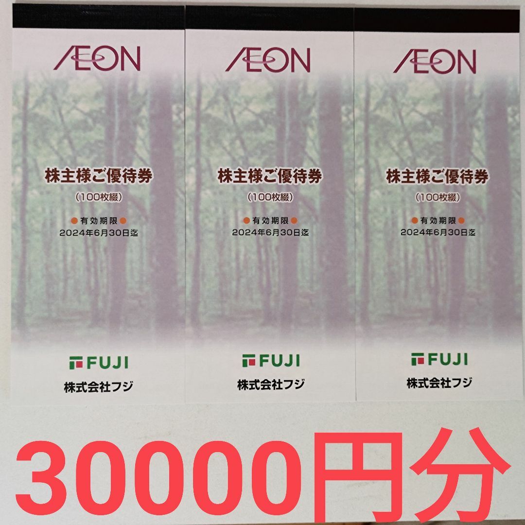 送料無料】イオン フジ 株主優待券30000円分□マックスバリュの通販 by