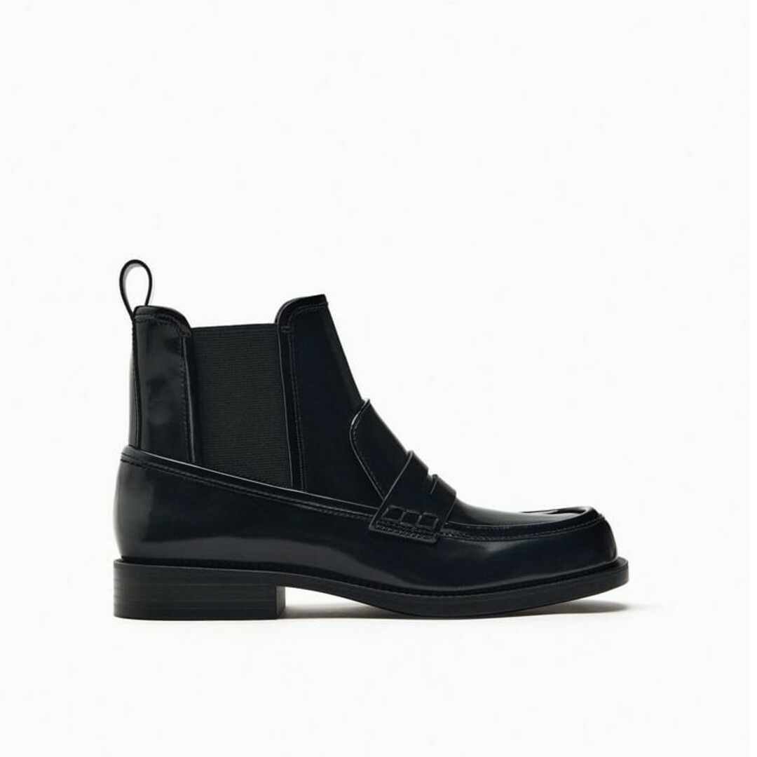 ZARA - ZARA レザーチェルシーブーツ 36サイズ ブラックの通販 ZARA - ZARA レザーチェルシーブーツ 36サイズ ブラックの通販