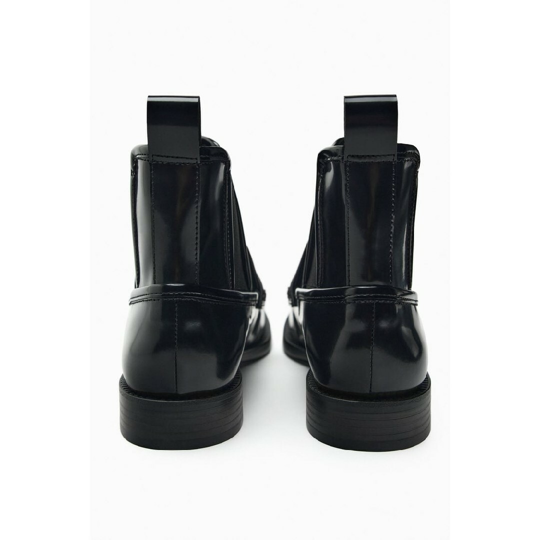 ZARA - ZARA レザーチェルシーブーツ 36サイズ ブラックの通販 ZARA - ZARA レザーチェルシーブーツ 36サイズ ブラックの通販